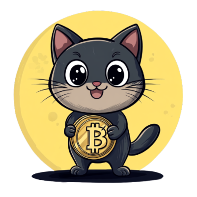 cat holding a bitcoin token