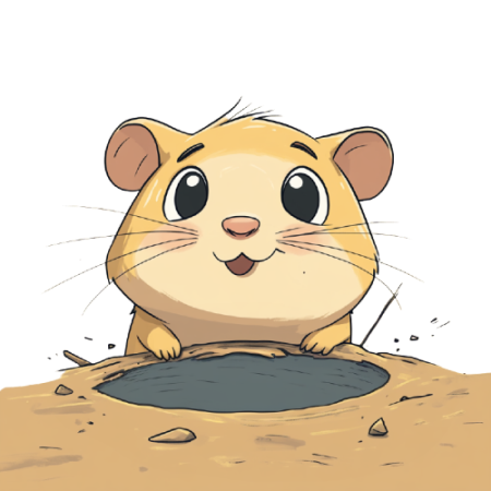 cute hamster presenting tokenomics